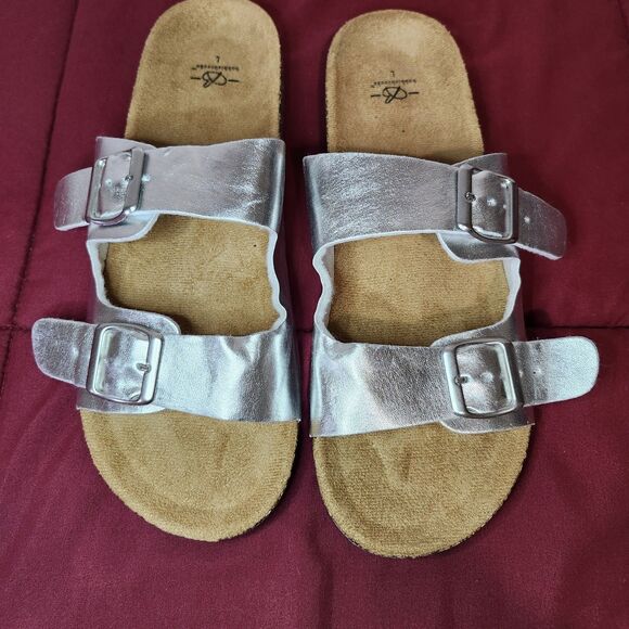 Bobbie Brooks Metallic Double Strap Cork Sandals (Size L) - Picture 2 of 10